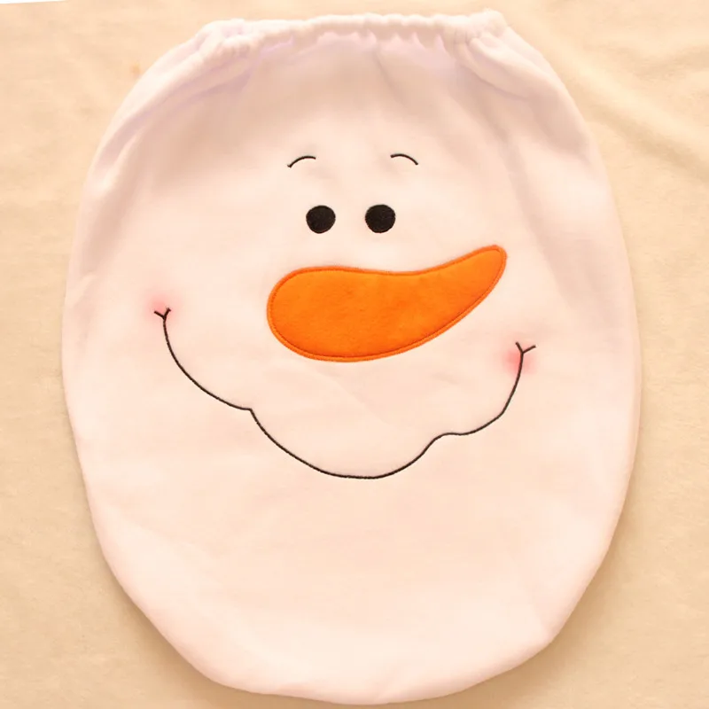 100set Christmas 2017 New Santa Claus Snowman Toilet Seat Cover