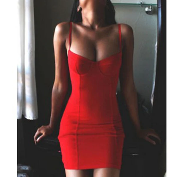 

Newly Summer Women Sexy Mini Dress Spaghetti Strap Sleeveless Night Club Party Bodycon Dresses DO99