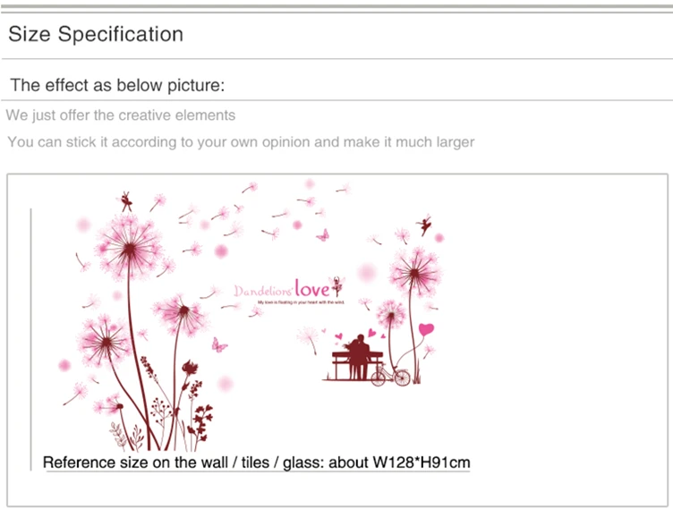 [SHIJUEHEZI] розовый цвет Одуванчики цветы наклейки на стену DIY мультфильм декоративные наклейки на стену с изображением девушки для дома детская комната украшения