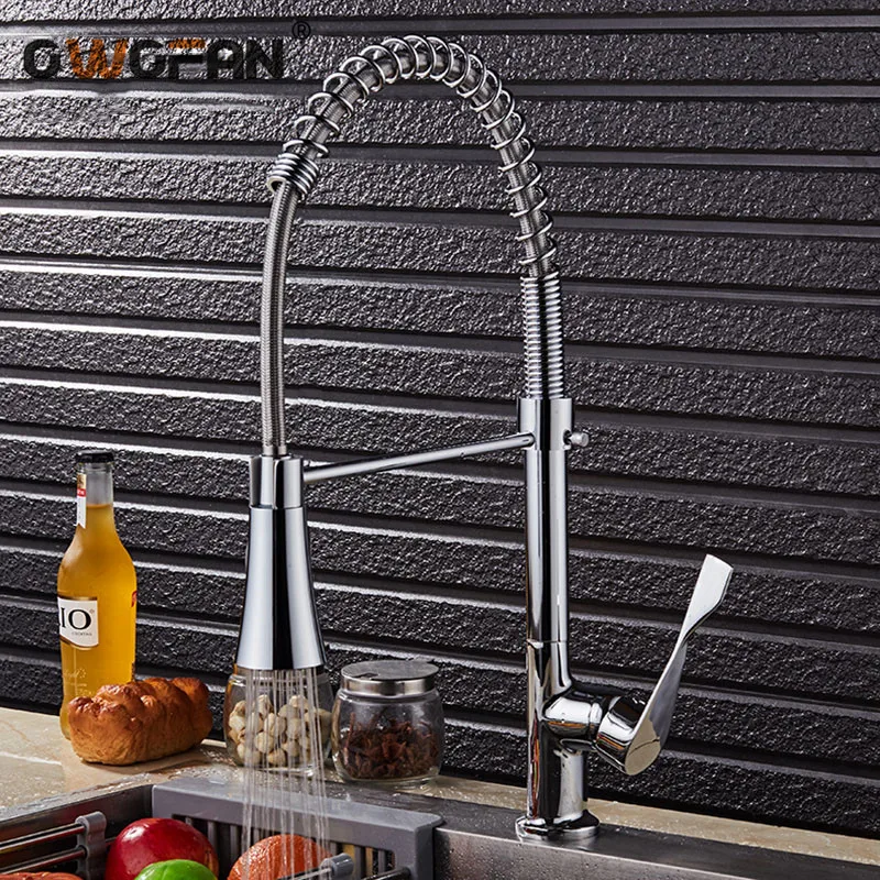 

Kitchen Faucet Chrome Silver Brass Pull Out Spring Kitchen Sink Faucet Torneira De Cozinha Mixer Tap Rubinetto Cucina N22-136