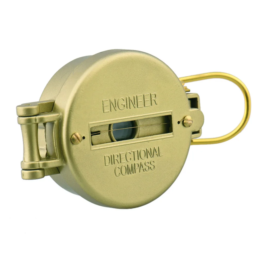 Authentic Compass Metal Band Ruler Set Magnifying Glass Lanyard Camping Supplies Compass Prismatic Sighting Military Lensatic