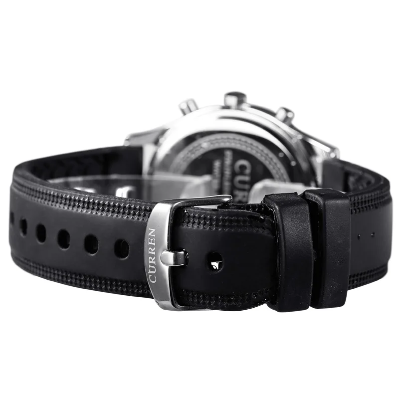 CURREN 8066 известный бренд мужские круглые наручные часы с календарем|watch band spring bar