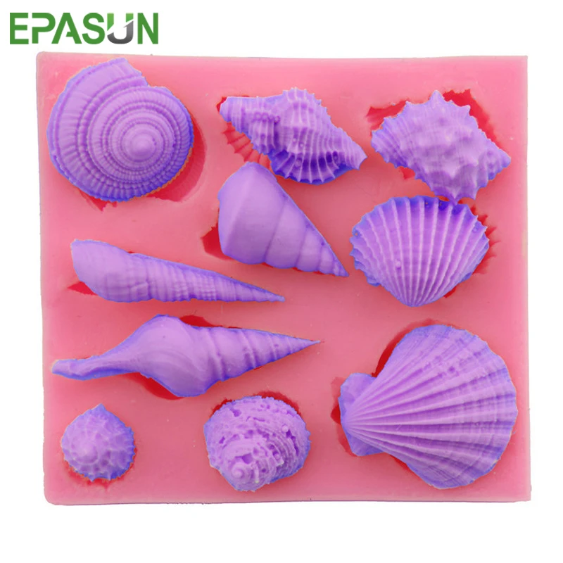 

EPASUN Sea Animal Soap Mold Silicone Shell Form DIY for Making 3d Moulds Sugarcraft Seifenform Handmade Craft Decorating Tool