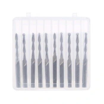 

OOTDTY 10 Pcs 1/8" 17mm Double Flute Spiral Carbide Flat Nose End Mill CNC Router Bits Set