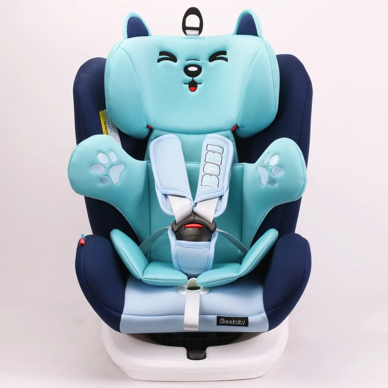 Детское вращающееся сиденье безопасности ISOFIX интерфейс от 0 до 12 лет Детское кресло bobi custom - Цвет: Синий