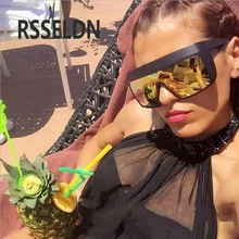 RSSELDN Ladies Sunglasses Fashion Vintage Goggles Sunglasses for Men Oversized Big Frame Rivet Sun Glasses UV400 Protection