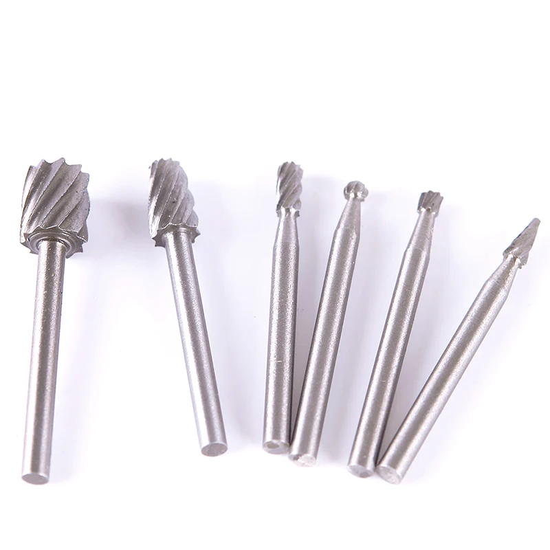 

New Arrival 6 Pcs/Set HSS Routing Router Grinding Bits Burr For Rotary Tool Dremel Bosch Mini Multi Functional Knife #69340
