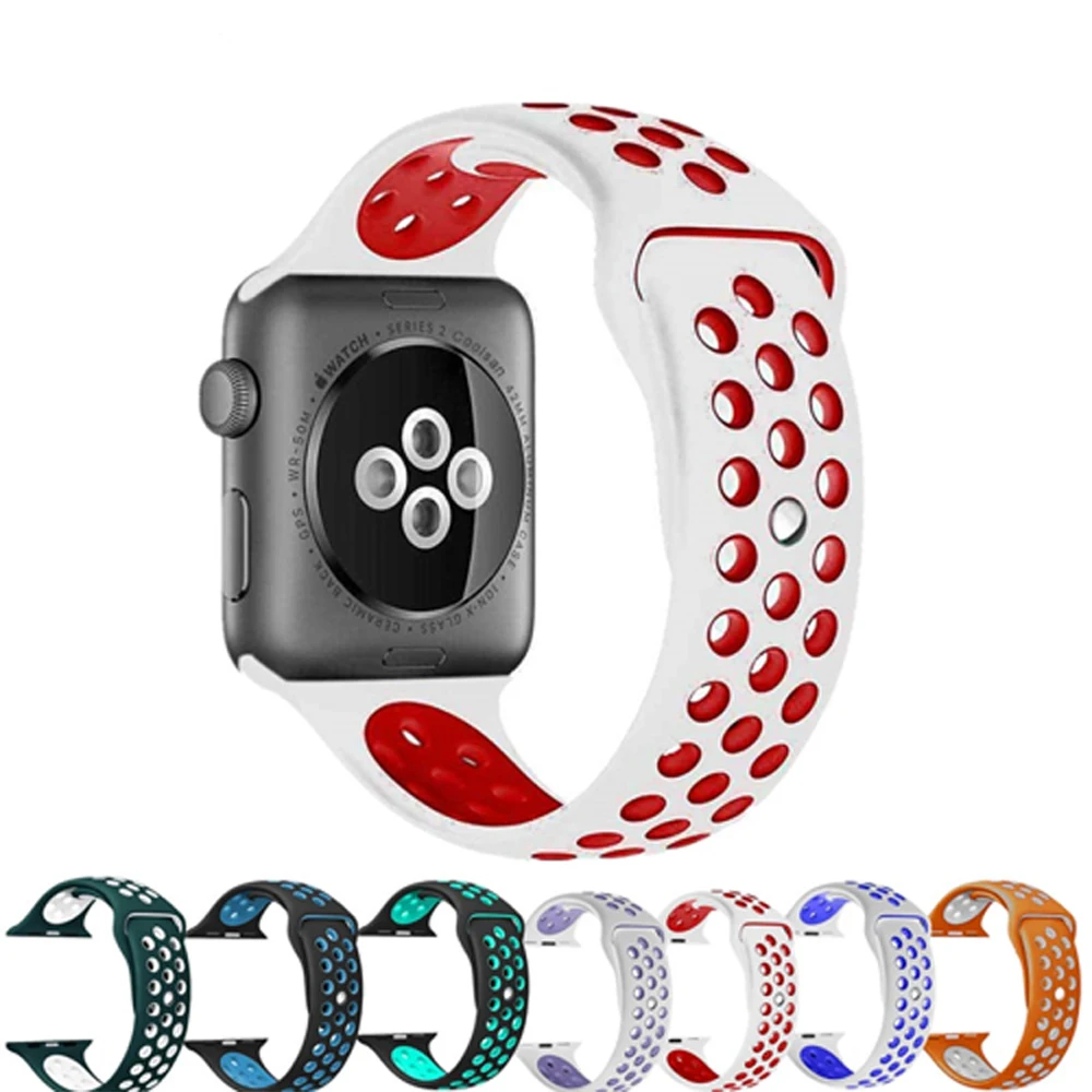 Ремешок для спортивных часов Apple watch Band 42 мм 38 iwatch 4 band 44 40 силиконовый ремешок