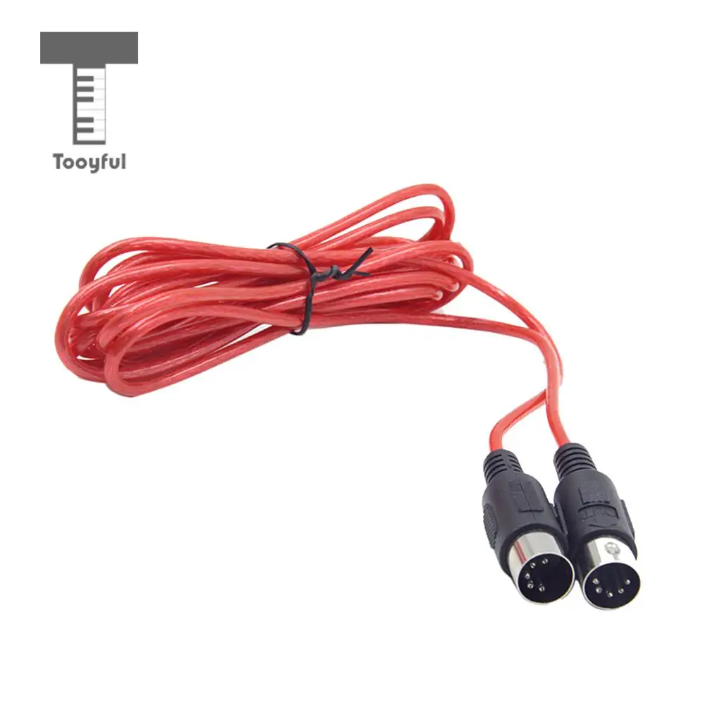 Tooyful Musical MIDI Cord Cable Copper Audio Cord for Electronic Piano Lovers Red