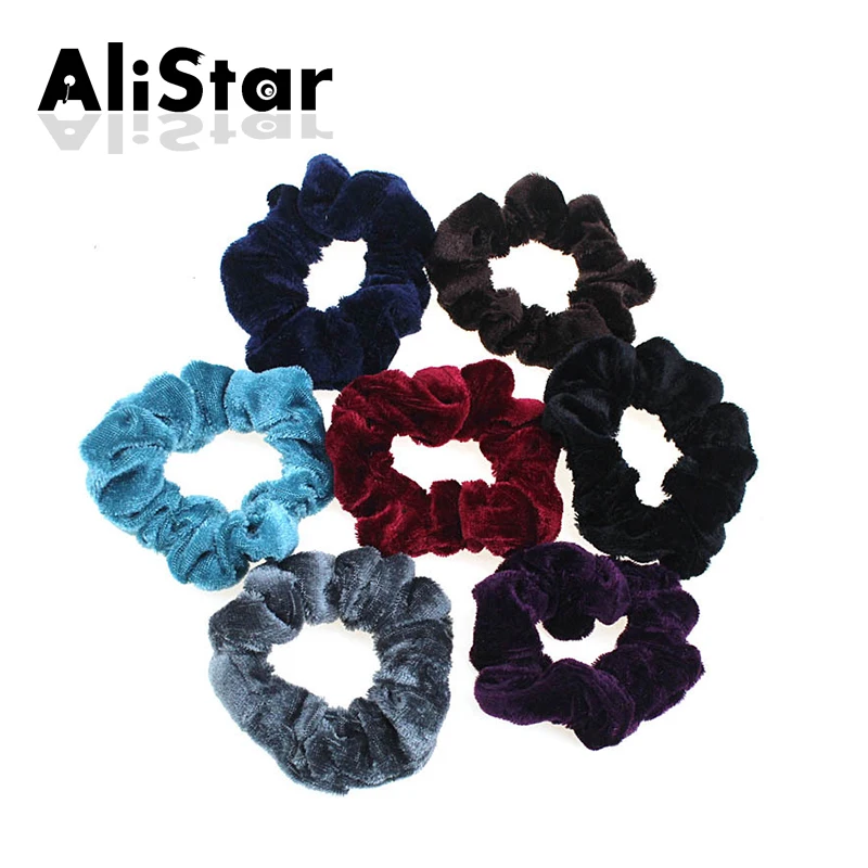 Women's fashion elastic hair band Coral Fleece candy color big hair