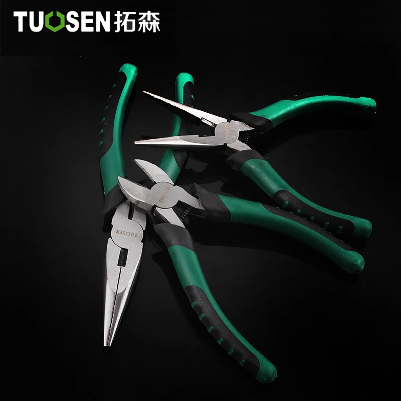 

TUOSEN Electrician Pliers Wire Cable Cutter Plumbing Long Nose/ Diagonal Pliers 6"/ 8" Length Household Hand tools TS110