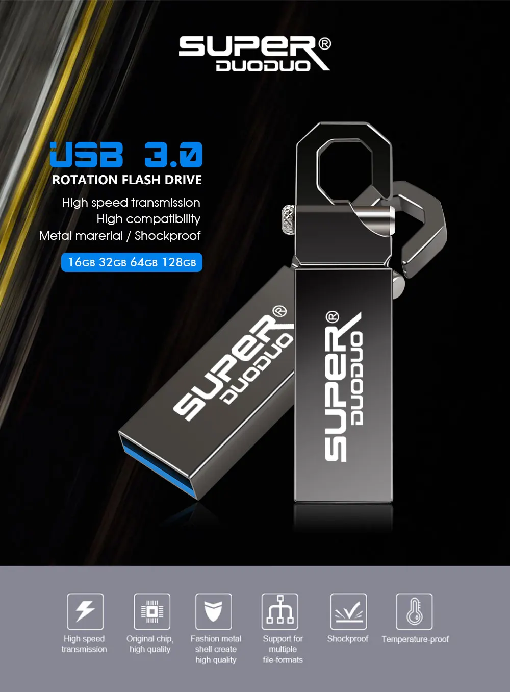 Usb флэш-накопитель 64 Гб/3,0 Металлический накопитель 32 ГБ Флешка 16 ГБ/8 ГБ/4 ГБ/128 ГБ стержень для браслетов подарок usb флэш-накопитель на заказ