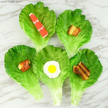 

Artificial Vegetable Lettuce Leaves Simulation Fake Lifelike For Home Party Kitchen Festival Decoration