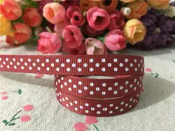 15120303, Новое поступление 3/8 ''(10 мм) #780 горошек печатных grosgrain ленты DIY hairbow ленты аксессуары для волос 10 ярдов