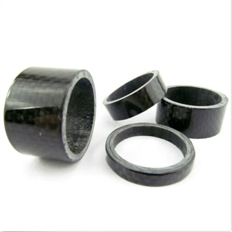 5pcs Carbon Fiber 5,10,15,20mm 1 1//8/" Headset Spacers kit For Stem Road BIKE MTB