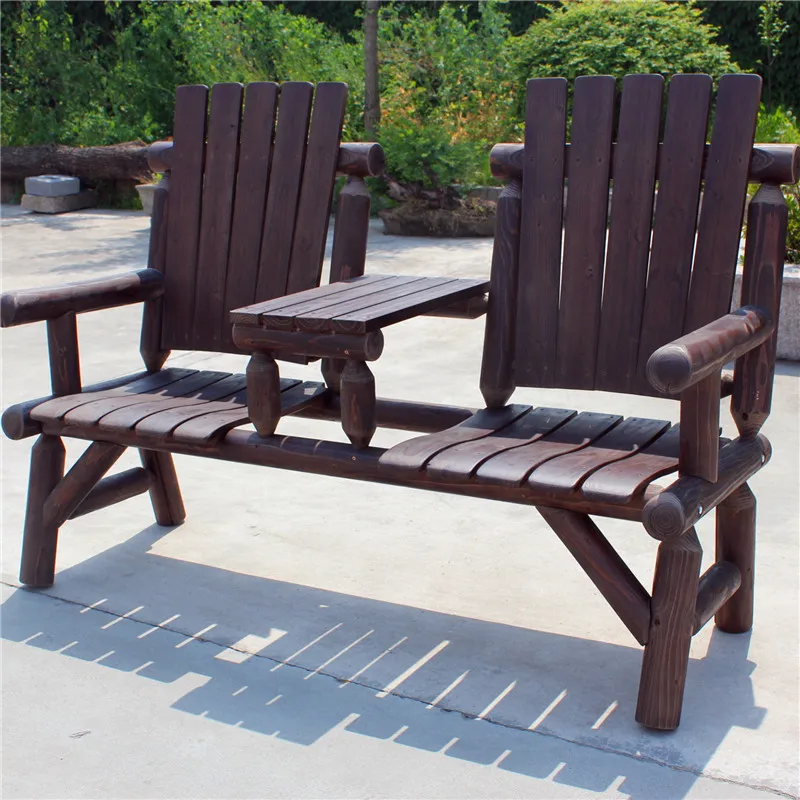 O Envio gratuito de mobiliário de madeira ao ar livre banco cadeira com mesa de praia de dobramento de campismo dupla tamanho grande 2017new assento curvo