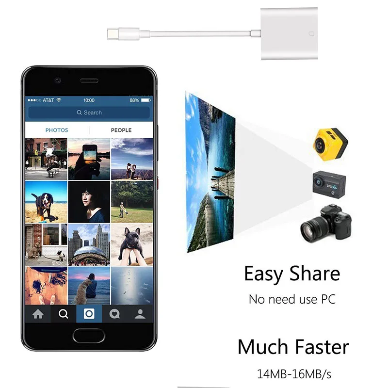 Устройство для чтения карт памяти SD Micro SD OTG кабель для смарт ...