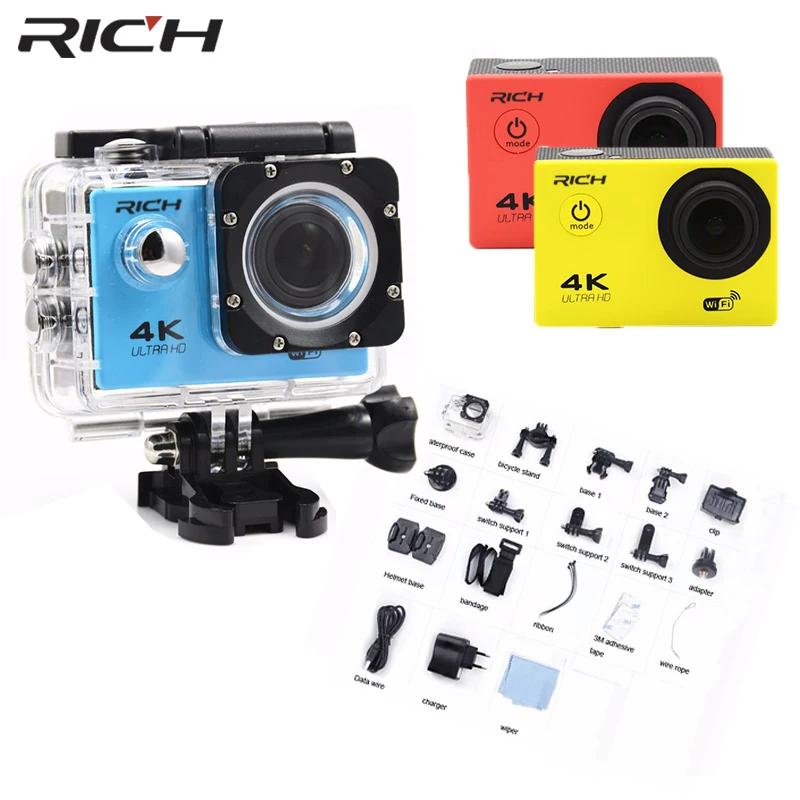 RICH Sport Cameras 170 2.0 inch FHD 1080P WiFi Action Cameras Outdoor Sports DV Helmet Cam Bike Act