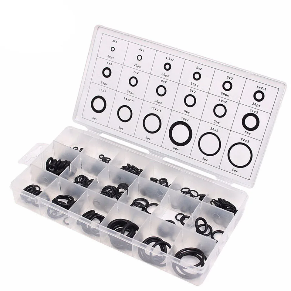 

225 Pcs Kit Air Conditioning HNBR O Rings Seal Nitrile Rubber Car Auto Repair Tools Air Conditioning Refrigerant Ring