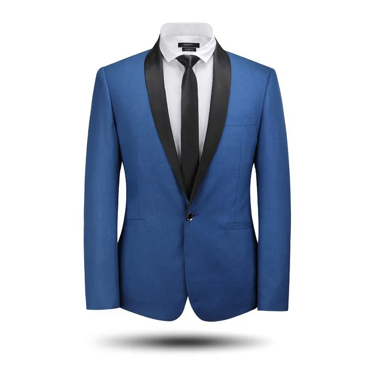 

Custom made New Arrival Terno Men Suits For Wedding Blazer Latest Coat With Pant Blue Costume Homme (Jacket+Pant+Tie))