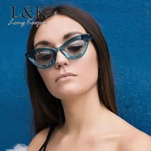 Маленькие женские солнцезащитные очки "кошачий глаз", женские брендовые дизайнерские солнцезащитные очки с пластиковой оправой, винтажные сексуальные солнцезащитные очки, UV400