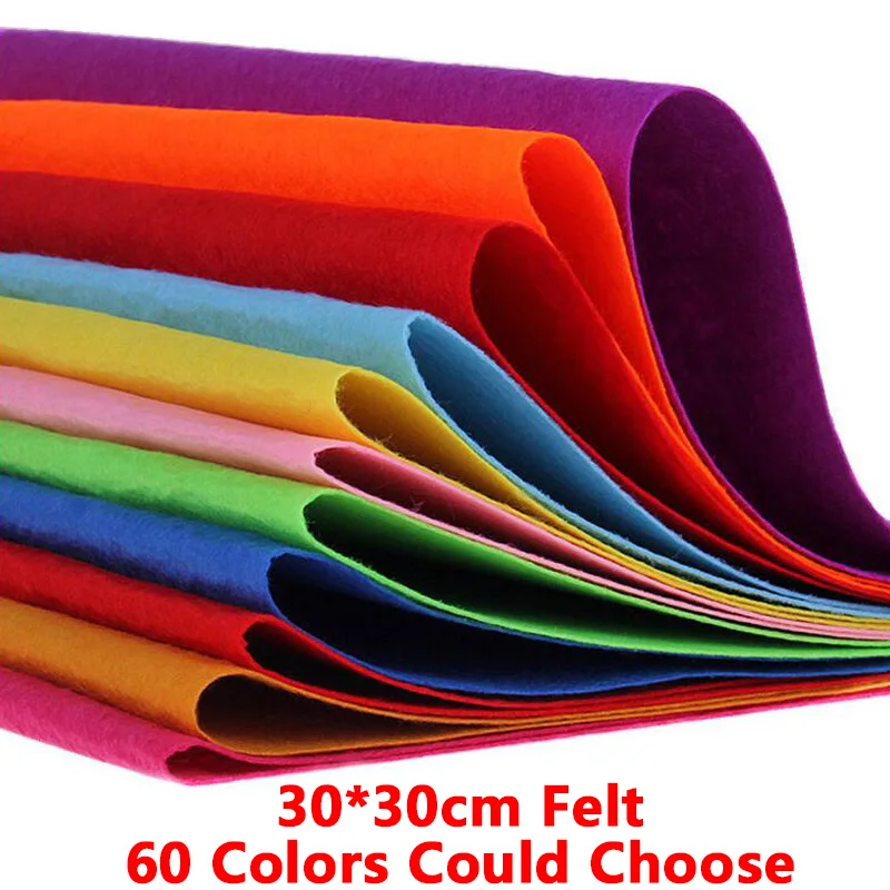 

1pc 30cm 60 Color Felt Polyester Nonwoven Felt Fabric Diy Sewing Decor Cloth Craft Handmade Arts Home Making Needlework New