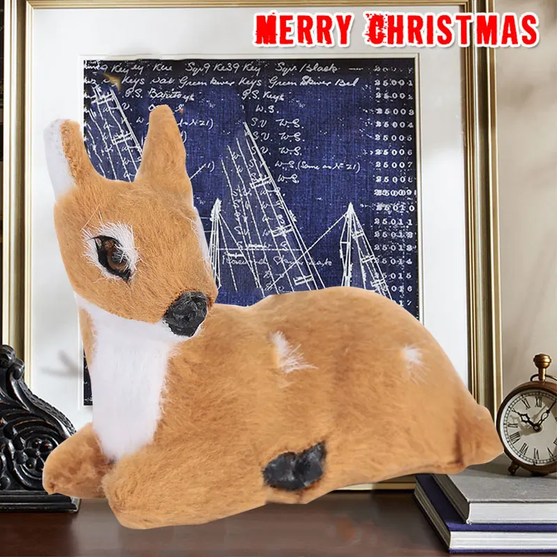 

Simulated Xmas Elk Christmas Reindeer Simulation ELK Deer Lying Deer Office Plush Plastic Mini
