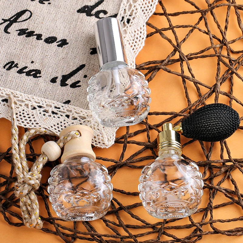 3PCSlot  7ML Diamond Women Perfume Bottle Car Hanging Refillable Air Freshener Atomizer Empty Atomizer Ball Cosmetic Containers