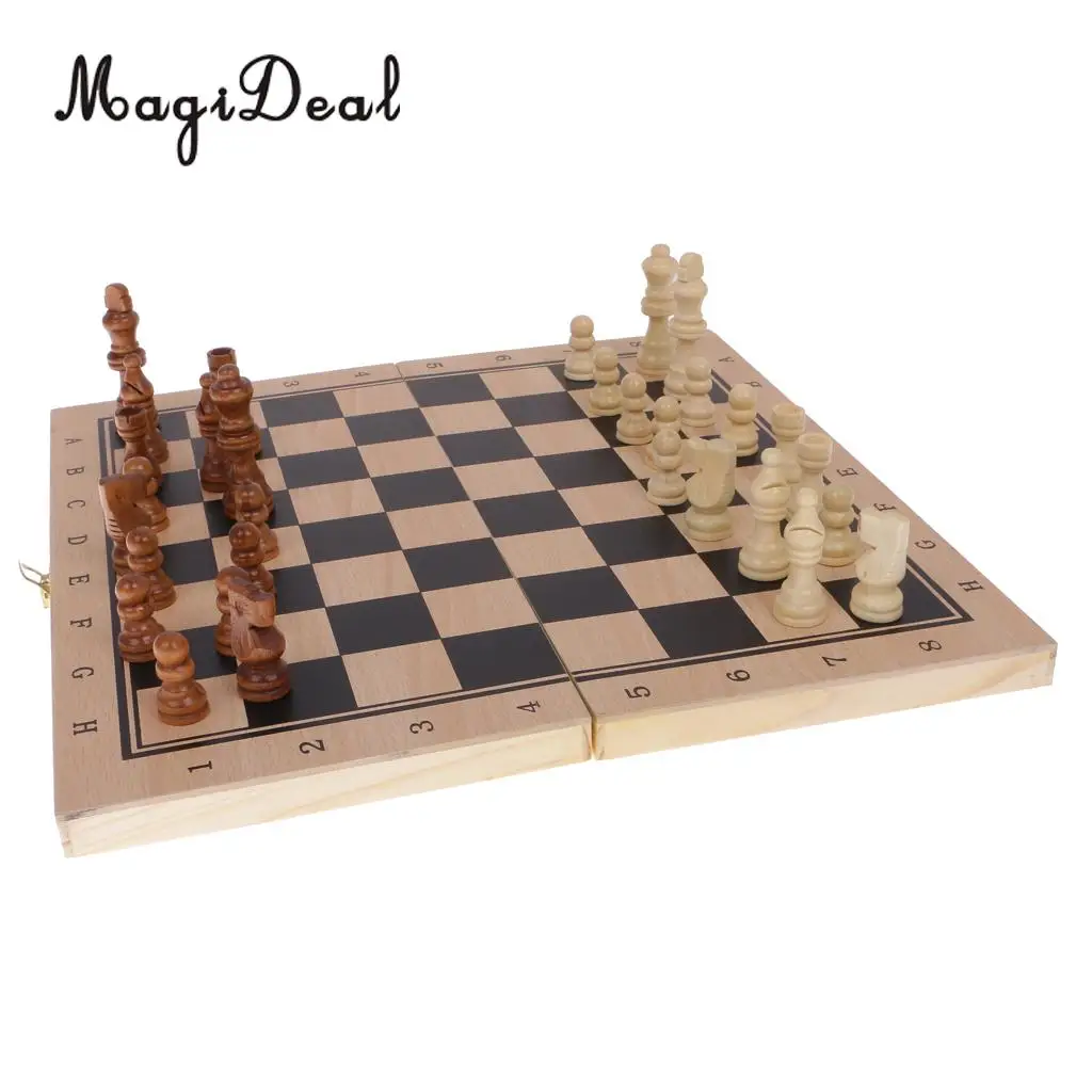 Деревянная складная доска MagiDeal 3 в 1 набор шахматных игр забавные игры S/M/L для