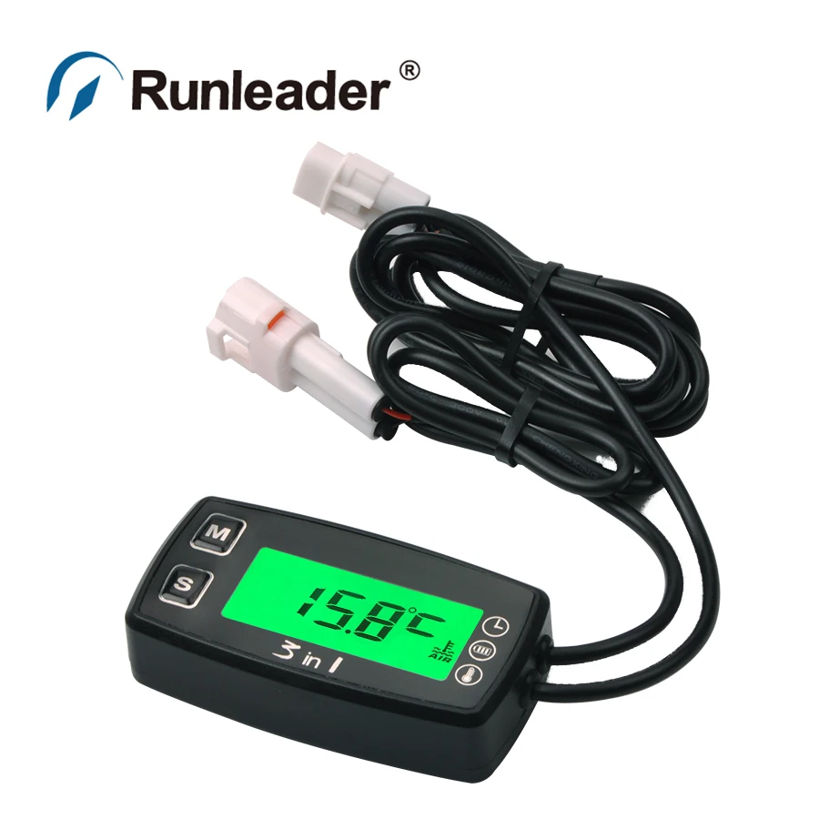 

TS002 PT100 -20+300 temp sensor meter thermometer voltmeter for tractor ATV marine snowmobile motorcycl Paramotor lawn mower oil
