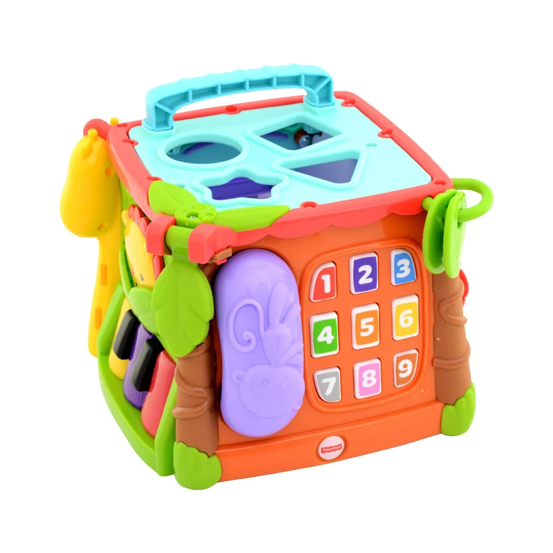 Fisher Price, оригинальная брендовая обучающая игрушка, играй и обучай, куб для активного отдыха, обучающие игрушки для малышей, мобильный подарок для детей на день рождения