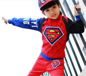 

Free Shipping 2018 Children's coat Spider-Man Set Boy Jacket Autumn Baby Long Sleeve Sets Boy Jacket Baby Clothes + pants 14