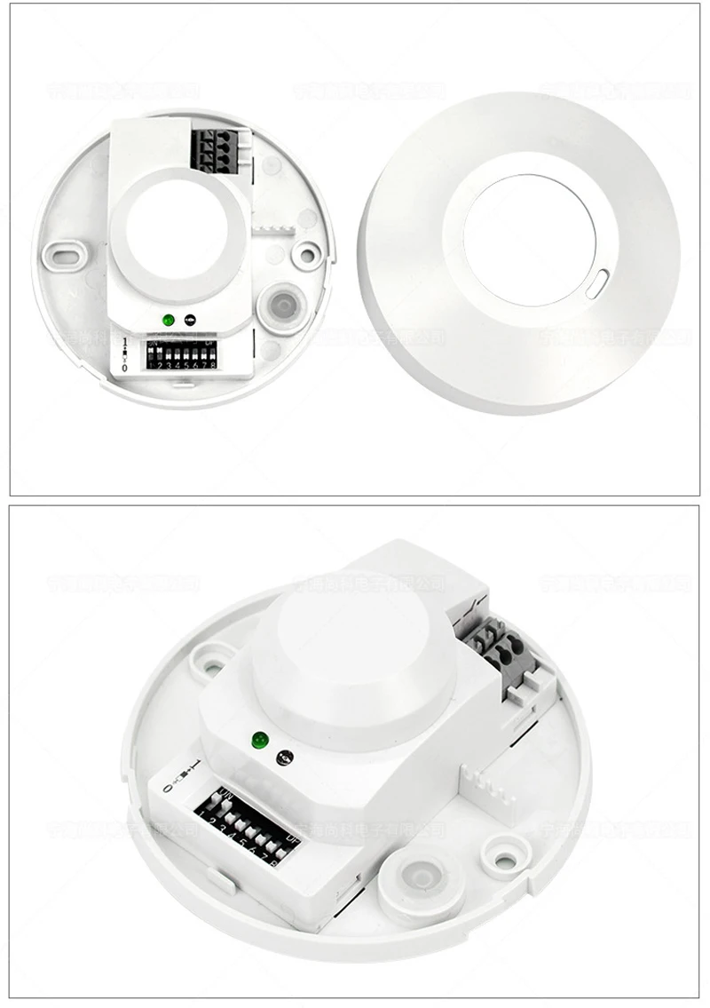 Ceilling DC 12 V-24 V 5,8 GHz микроволновый радар Датчик движения тела HF детектор светильник переключатель сухой контакт выход