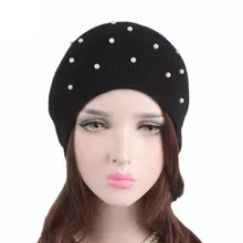 4 Прямая поставка Новая модная женская зимняя вязаная шапка теплая ворсовая Шапка Лыжная