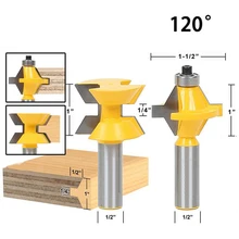 2 шт 1/" хвостовик фрезы Набор 120 градусов деревообрабатывающий паз долото резак инструмент
