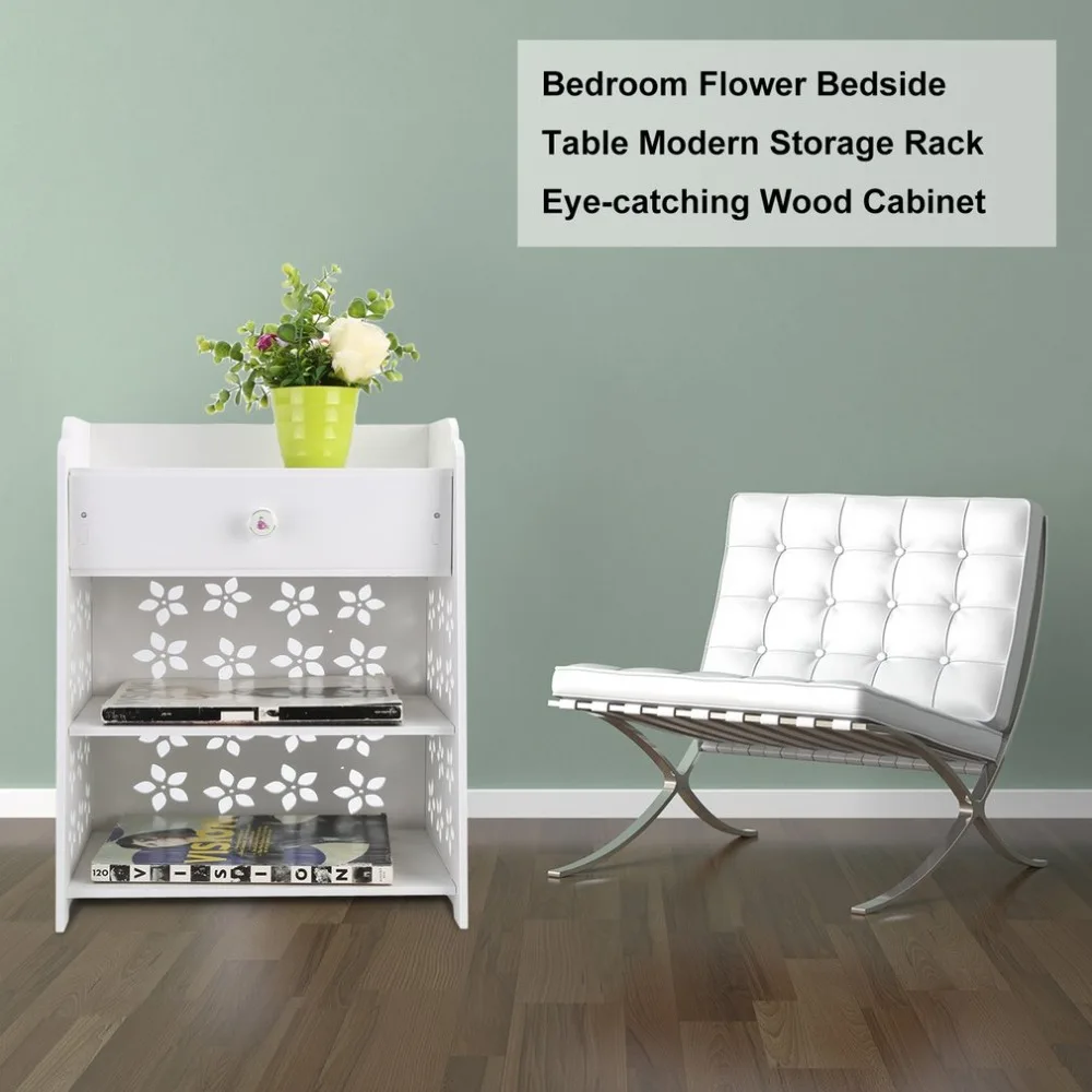 Bedroom Flower Bedside Table Modern Storage Rack Eye-catching Wood Cabinet Universal Home Nightstand Bedroom Furniture Bedroom Flower Bedside Table Modern Storage Rack Eye-catching Wood Cabinet Universal Home Nightstand Bedroom Furniture