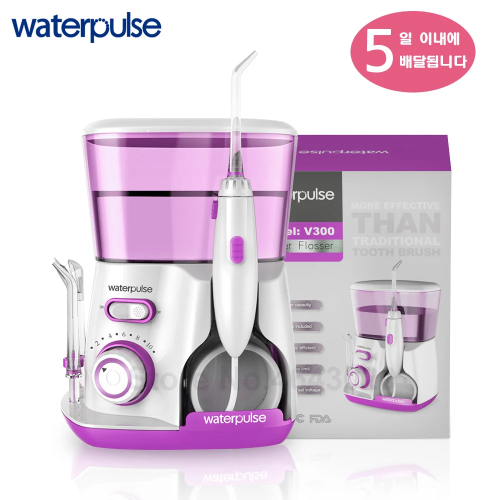 

Waterpulse V300R Water Flosser With 5 Tips Electric Oral Irrigator Dental Flosser 800ml Capacity Oral Hygiene For Family Care