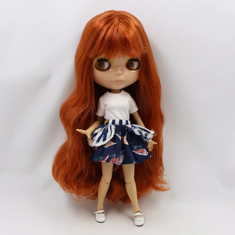 Ледяная кукла DBS Blyth тело загар кожа Имбирные волосы блестящее лицо 1/6 bjd