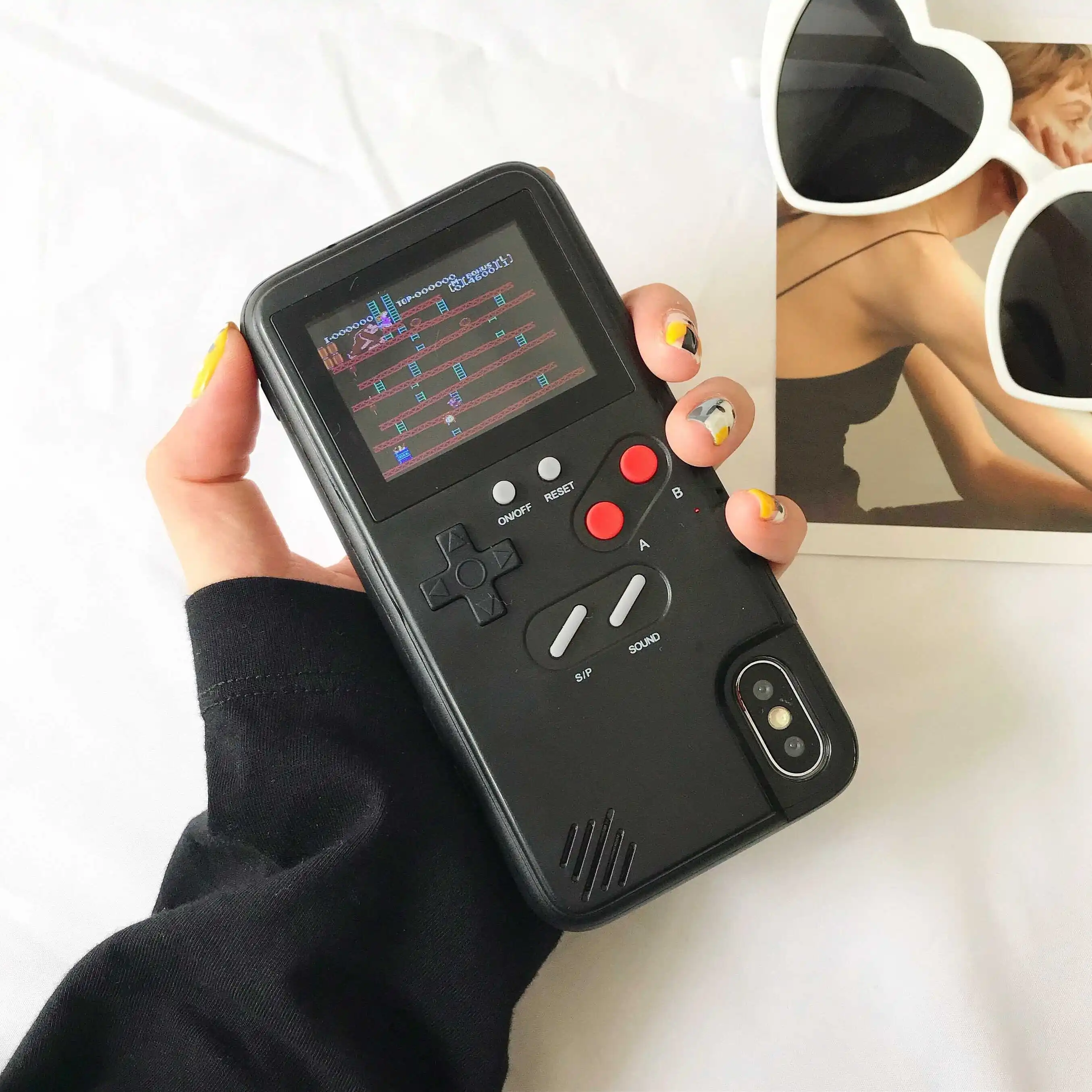 La pantalla a color Xs Max GameBoy caja del teléfono para iphone Xs Max Xr X Retro Tetris juego para iphone 8 7 6 6 s plus Las cocas La pantalla a color Xs Max GameBoy caja del teléfono para iphone Xs Max Xr X Retro Tetris juego para iphone 8 7 6 6 s plus Las cocas