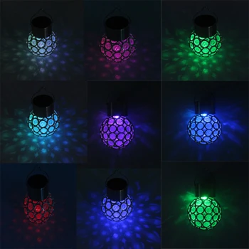

LED Round Ball Lights Multicolor Solar Light Waterproof Solar Rotatable Garden Camping Hanging Drop Shipping Solar Power Outdoor