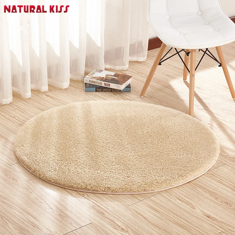 Натуральный поцелуй мягкий кашемировый круглый ковер, нескользящий водопоглощающий коврик для пола, коврик для йоги для спальни, гостиной, дома, товары