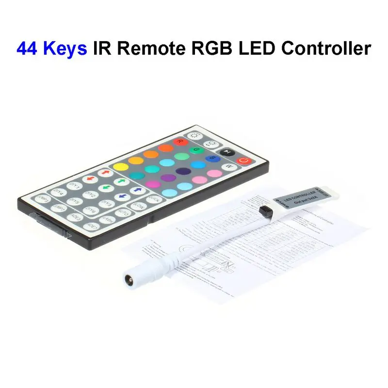 50pcs Mini DC12V 44 Keys Wireless RGB LED Controller With IR Remote Control For SMD 3528 5050 5730 5630 Strip | Лампы и освещение