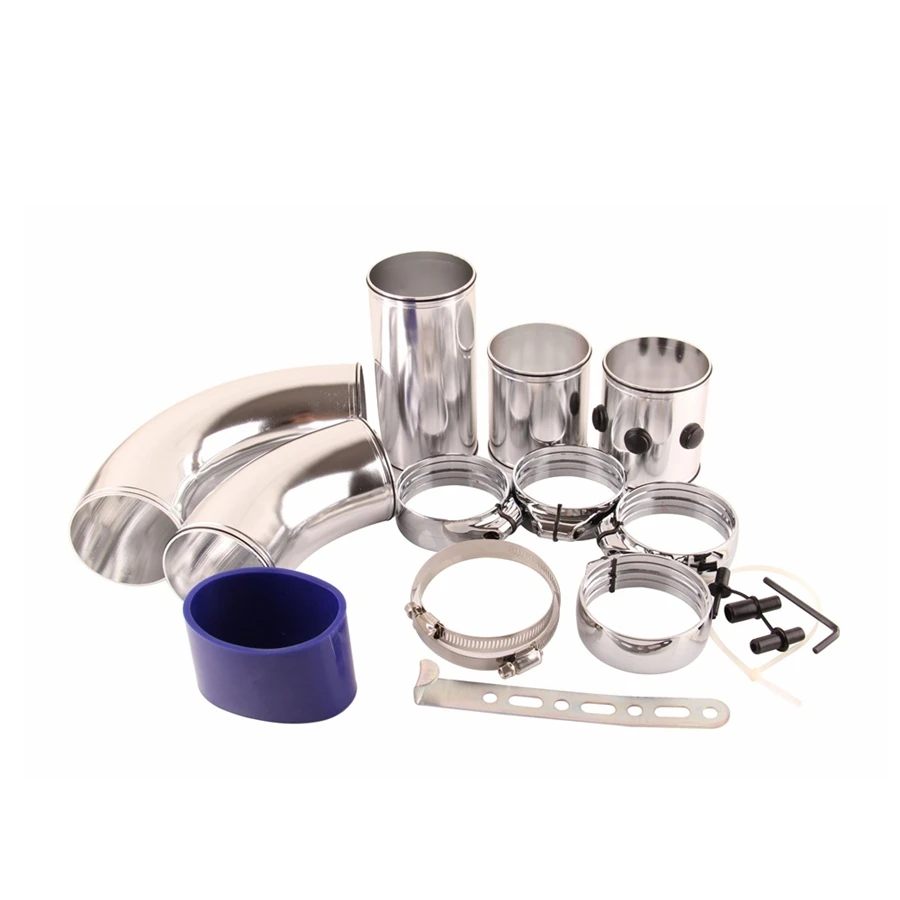 

3 inch Air Filter Turbo Intake Intercooler Piping Cold/ Hot Pipe Hose Aluminium Set 5pcs Universal