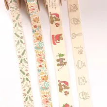 5 ярдов, хлопковая кружевная лента с цветочным принтом, Рождественский дизайн, сделай сам, для шитья, ткань, украшение, подарочная упаковка, ручная работа, C2186