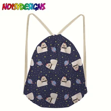 Бесшумный дизайн сумка на шнурке с 3D принтом мода для подростка пространство Единорог сумки с ручками многоразовые мопса дорожная сумка для собак