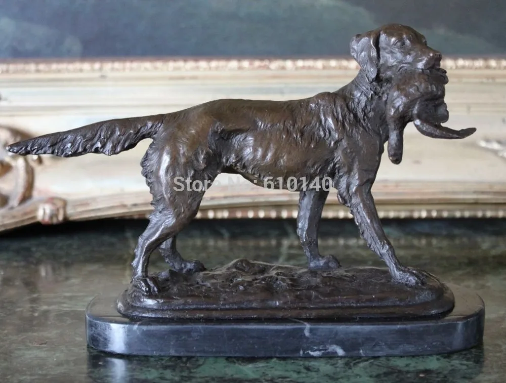 

Labrador Retriever Bird Hunting Dog Bronze Marble Sculpture Trials Award Statue