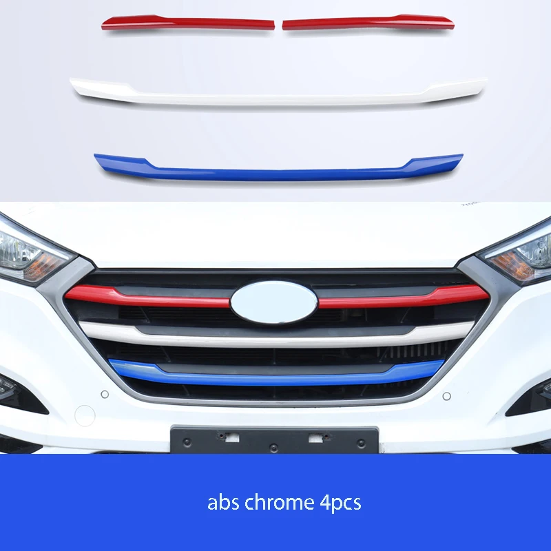 4pcs Передняя Автомобильная Декоративная полоса промежуточная чистая декоративная яркая полоса внешняя модификация для hyundai Tucson - Цвет: 4pcs