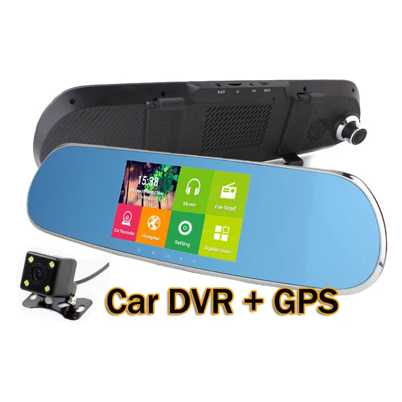 Wifi Android Vehicle Car DVR GPS Navigation Rearview Mirror DashCam
