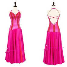 Standard Ballroom Dress High Quality Competition Dance Wear Red Sexy Tango Flamenco Waltz Dancing Costume