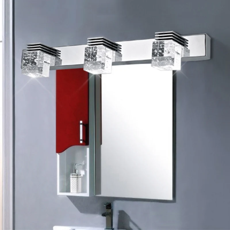Популярный 450 мм 3 Хрустальный зеркальный светильник 85-265 в 9 Вт светодиодный настенный светильник для ванной комнаты